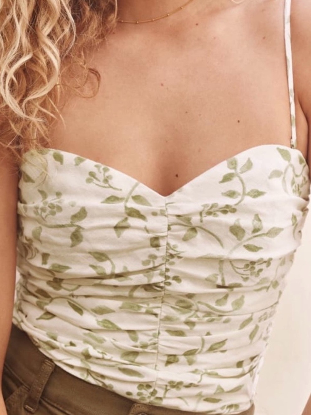 Reformation Fennel Top in Cypress Print size 0 NWT